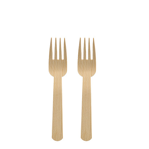 PAPSTAR Gabeln aus Bambus "pure", 14 cm, umweltfreundlich | Faltschachtel (50 Stück)-zoom-