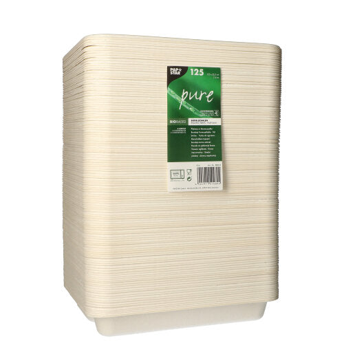 PAPSTAR 125 Siegelschalen, Zuckerrohr 3-geteilt-2