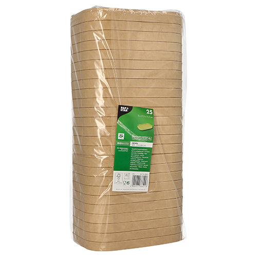 PAPSTAR Deckel für Verpackungsbecher, rechteckig, braun, 2x17,3x12,3 cm | Folie (25 Stück)-zoom-