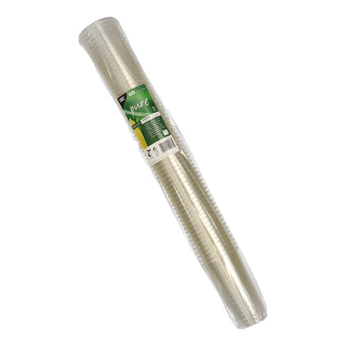 PAPSTAR 60 Bierbecher, PLA "pure" 0,2 l Ø 7,05 cm · 12,4 cm glasklar / 0,25 l | Folie (60 Stück)