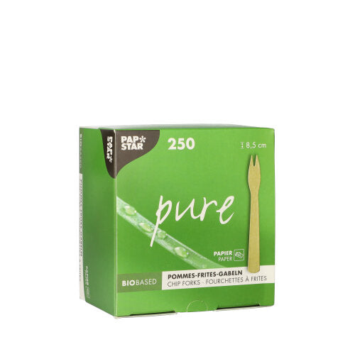 PAPSTAR 250 Pommes-Frites-Gabeln, Papier "pure" braun-zoom-2