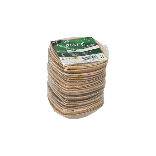 PAPSTAR 25 Schalen Palmblatt "pure" "QUADRATO" natur-zoom-3