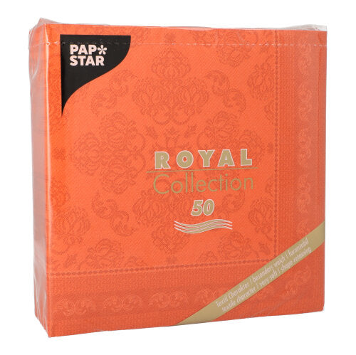 PAPSTAR 50 Servietten "ROYAL Collection" 1/4-Falz 40 x 40 cm nektarine-14