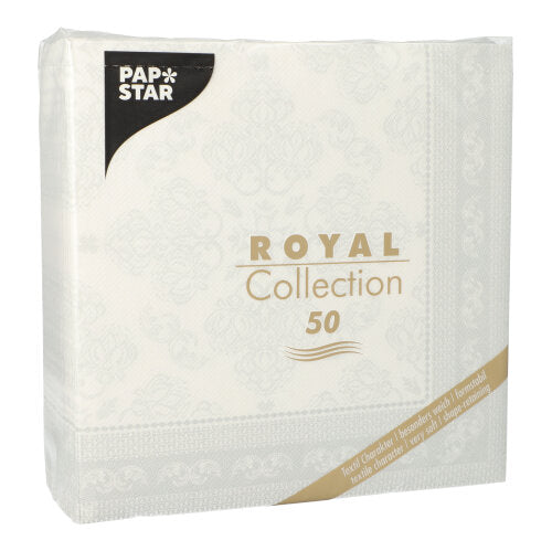 PAPSTAR 50 Servietten "ROYAL Collection" 1/4-Falz 40 x 40 cm weiss-zoom-