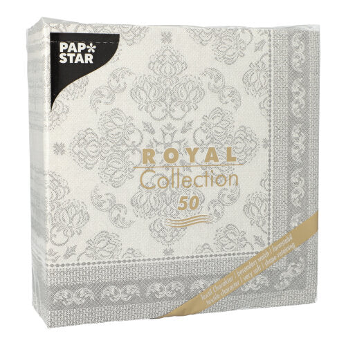 PAPSTAR 50 Servietten "ROYAL Collection" 1/4-Falz 40 x 40 cm grau-zoom-