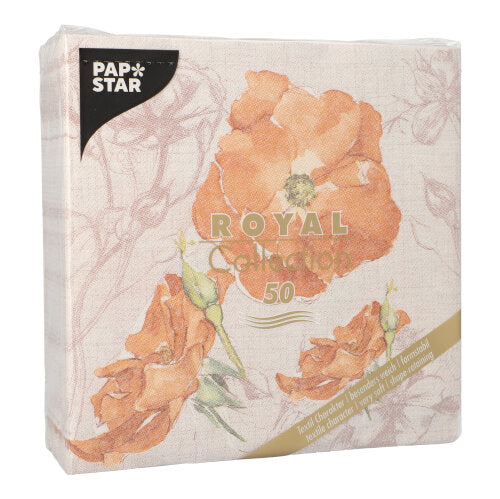 PAPSTAR 50 Servietten "ROYAL Collection" 1/4-Falz 40 x 40 cm nektarine-zoom-