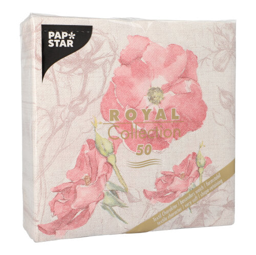 PAPSTAR 50 Servietten "ROYAL Collection" 1/4-Falz 40 x 40 cm rosa-9