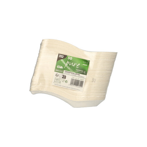 PAPSTAR Fingerfood Löffel Zuckerrohr "pure" 14,5 cm, Asia-Design | Schrumpffolie (50 Stück)