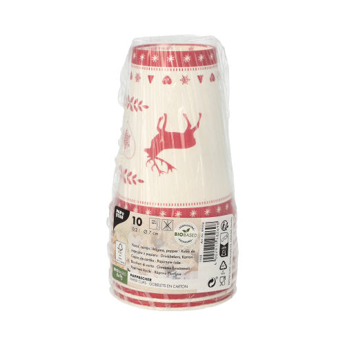 PAPSTAR 10 Trinkbecher, Pappe 0,2 L Ø 7 cm · 9,7 cm