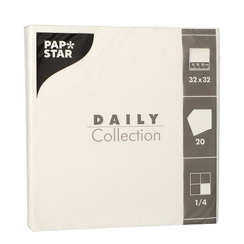 PAPSTAR 20 Servietten "DAILY Collection" 1/4-Falz 32 cm x 32 cm-zoom-