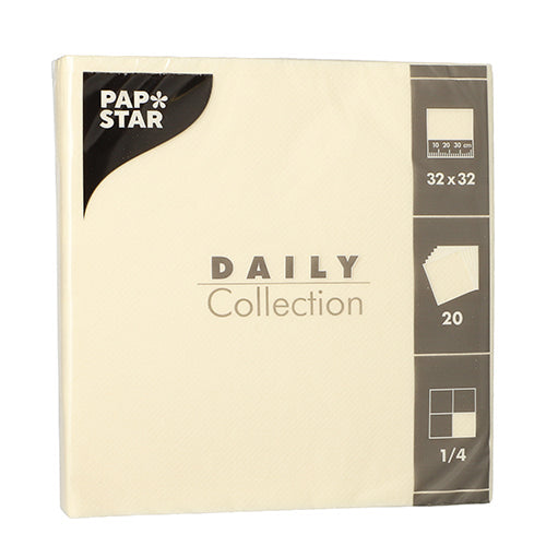 PAPSTAR 20 Servietten "DAILY Collection" 1/4-Falz 32 cm x 32 cm-21