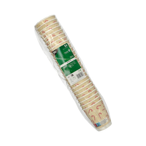PAPSTAR Trinkbecher "Candy Canes", doppelwandig, Ø 8 cm, 0,2 l | Folie (25 Stück)