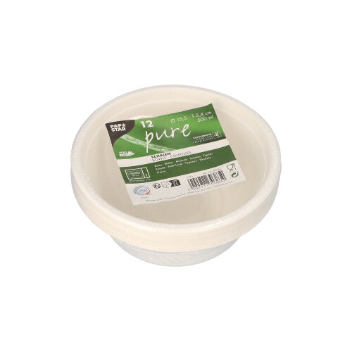 PAPSTAR 12 Schalen, Zuckerrohr "pure"-zoom-