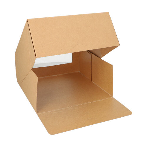 PAPSTAR 25 Tortenkartons mit Deckel eckig mit Sichtfenster aus PLA-17