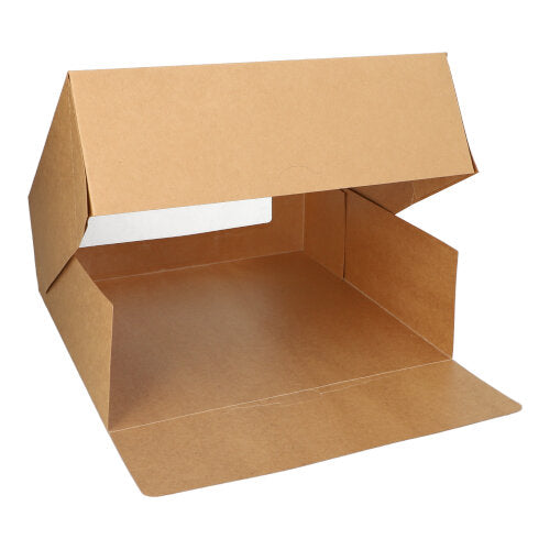 PAPSTAR 25 Tortenkartons mit Deckel eckig mit Sichtfenster aus PLA-13