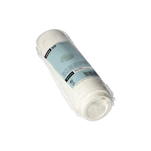 Starpak 50 Dom-Deckel, PS "To Go" rund Ø 6 cm · 2 cm weiss | Folie (50 Stück)
