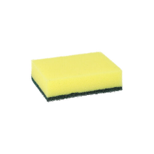 Starpak 6 Topfreiniger, Schwamm eckig 2,6 cm x 9 cm x 6,6 cm gelb/grün , kratzend | Banderole (6 Stück)-1