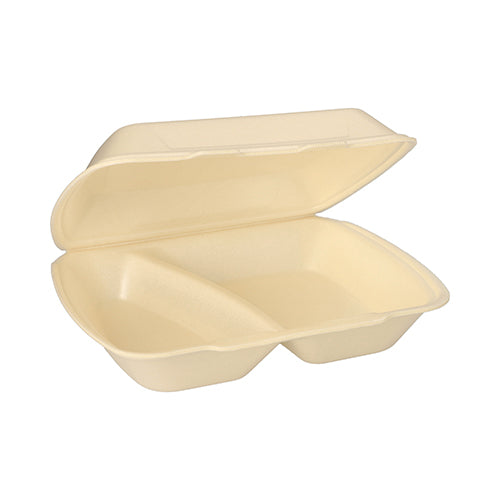 Starpak 100 Menüboxen mit Klappdeckel, XPS 2-geteilt 7,5 cm x 24,3 cm x 20,8 cm