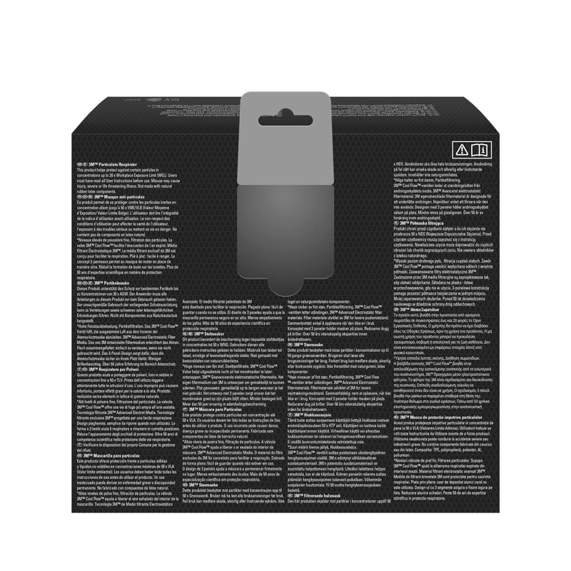 3M™ Aura™ Comfort Cool Flow™ Partikelmaske 9332+, FFP3, mit Ventil-zoom-