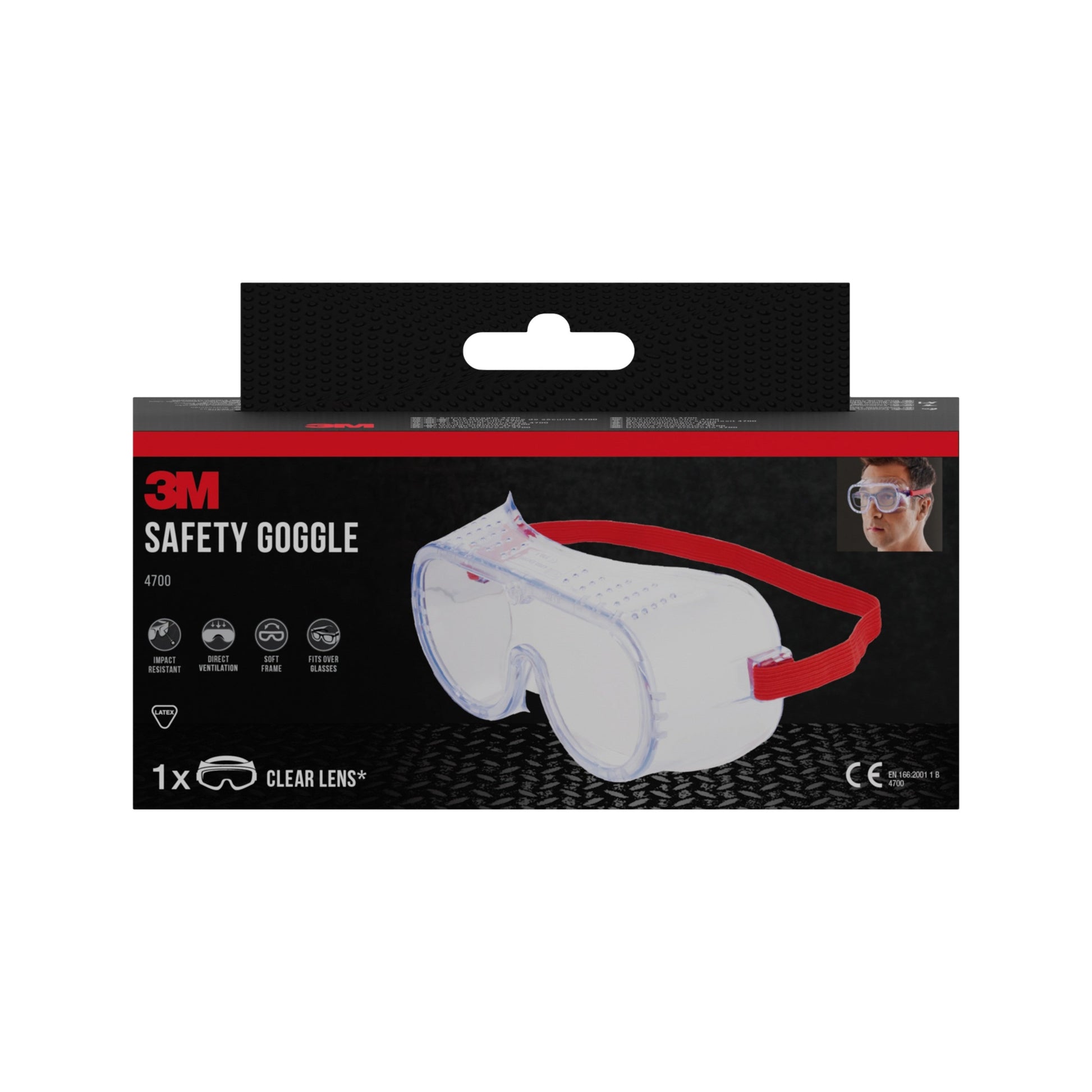 3M™ Classic Schutzbrille 4700, direkt belüftet, Klarsichtscheibe | Packung (1 Stück)-1