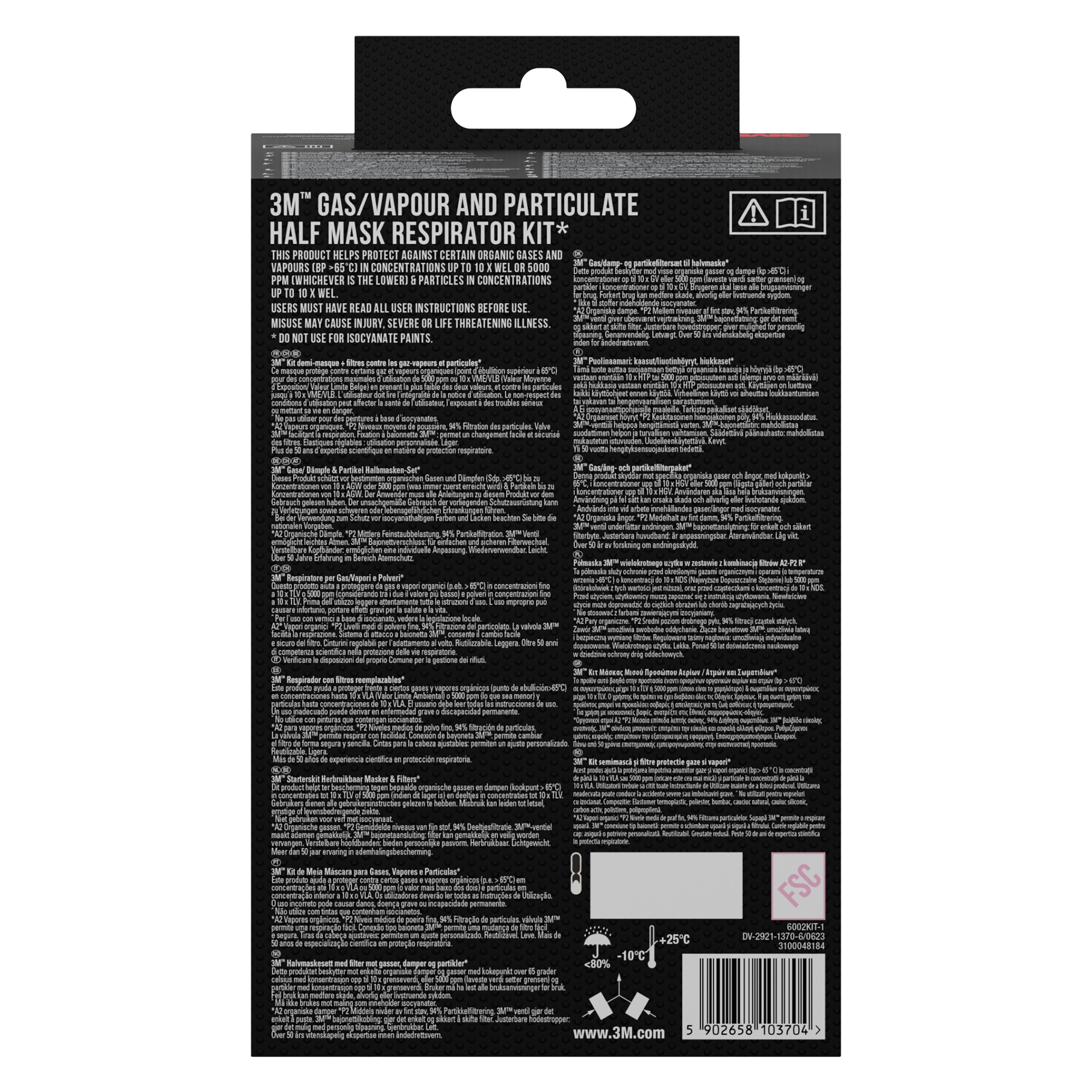 3M™ Filtersatz 6002-1SP, A2P2 organische Dämpfe (2x6055, 2x5925, 2x501) | Packung (1 Stück)-zoom-2