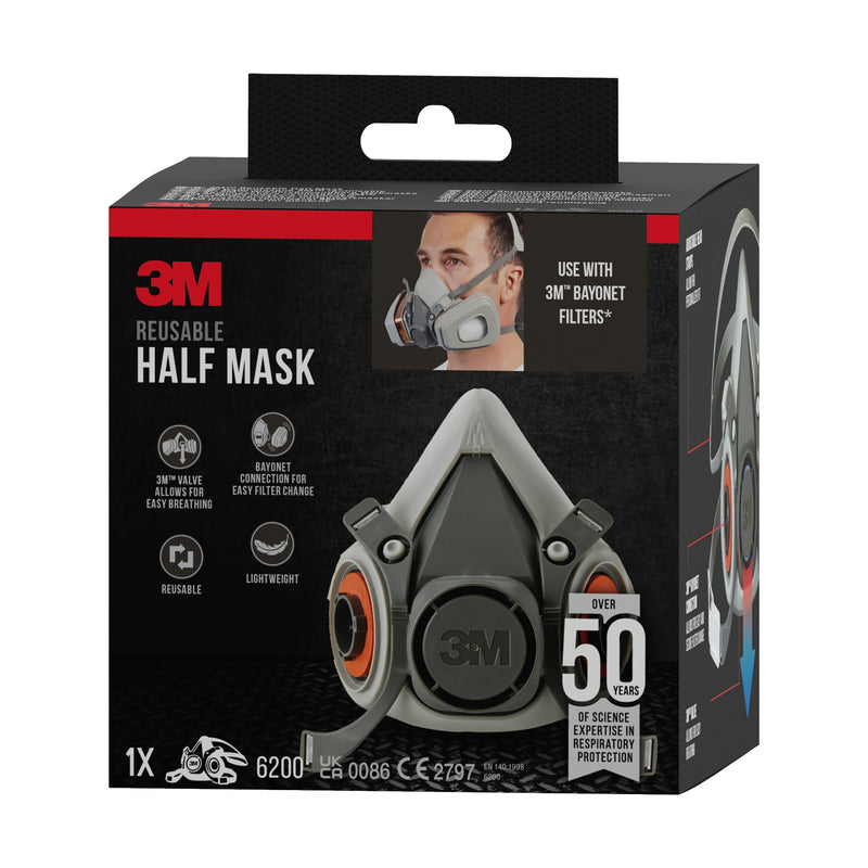 3M™ Halbmasken-Gehäuse 6200 wiederverwendbar, mittelgroß | Packung (1 Stück)-zoom-