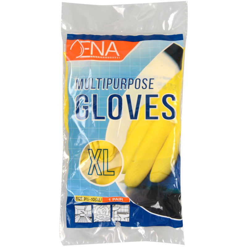ENA Multipurpose Haushaltshandschuhe Latex, Gelb-zoom-5
