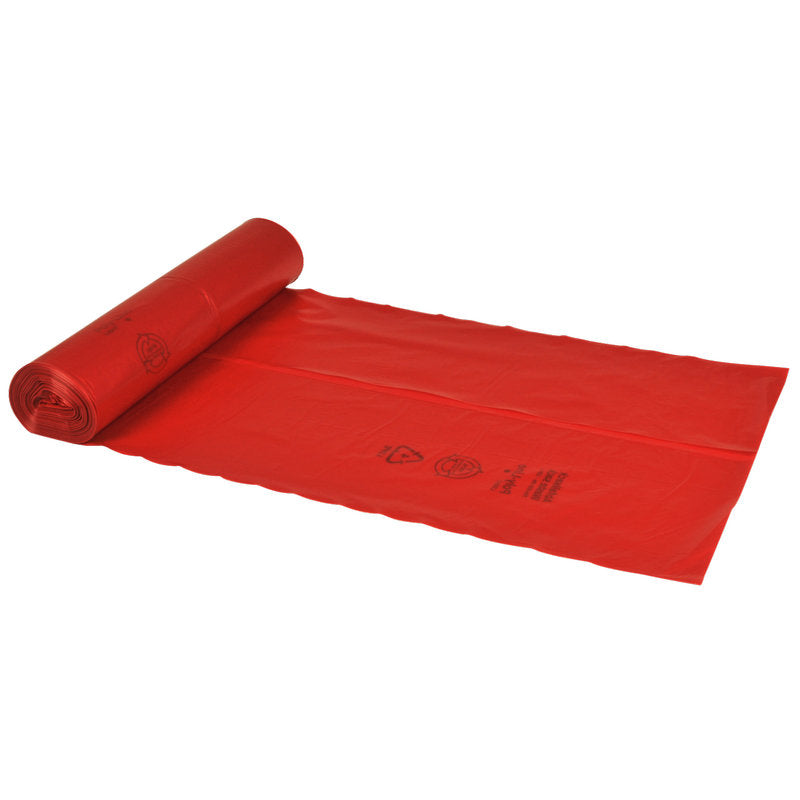 Abfallsäcke 120 L, 700x1100 mm, 34 my LDPE, Rot    | Rolle (25 Beutel)