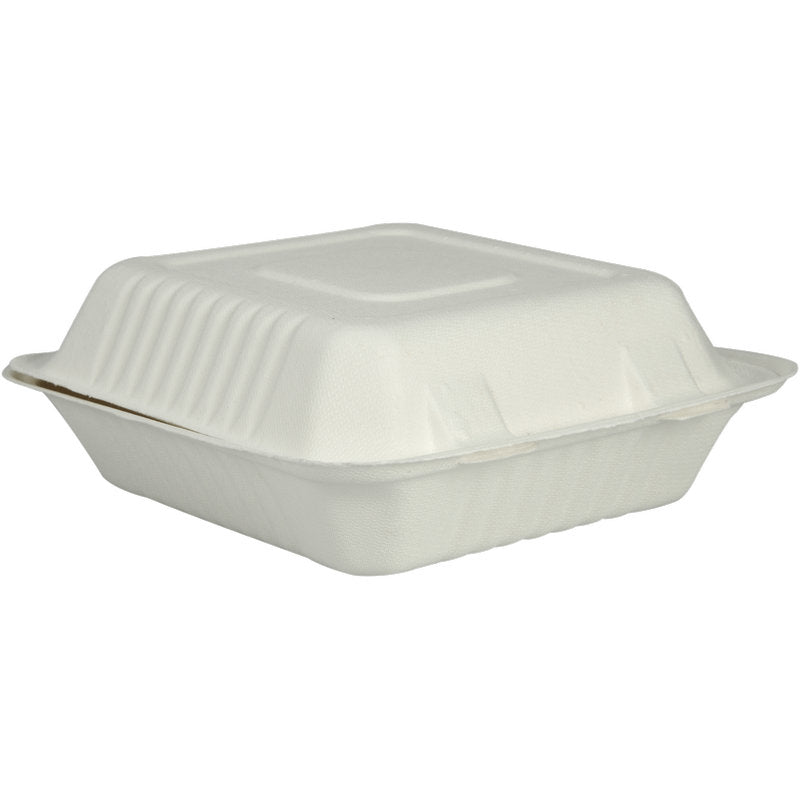 MenüBox, Bagasse, weiß, 22,3x20,1x7,7 cm   | Packung (50 Stück)-zoom-1