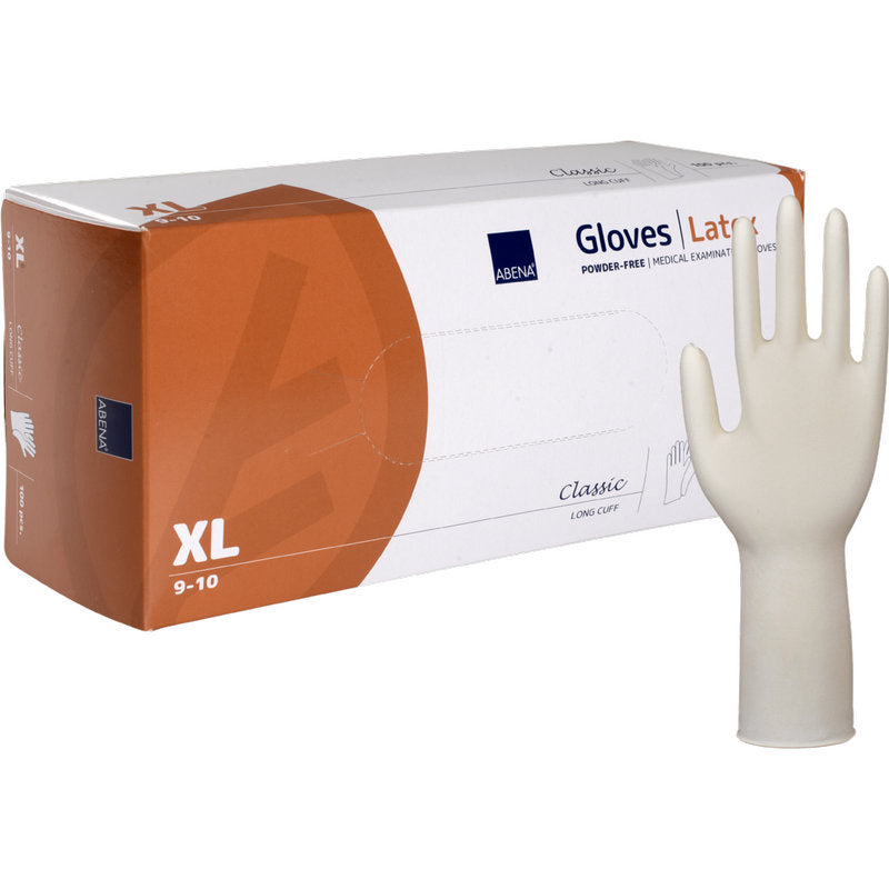 Latex-Handschuhe Classic, Puderfrei, Lang, Natur-zoom-4