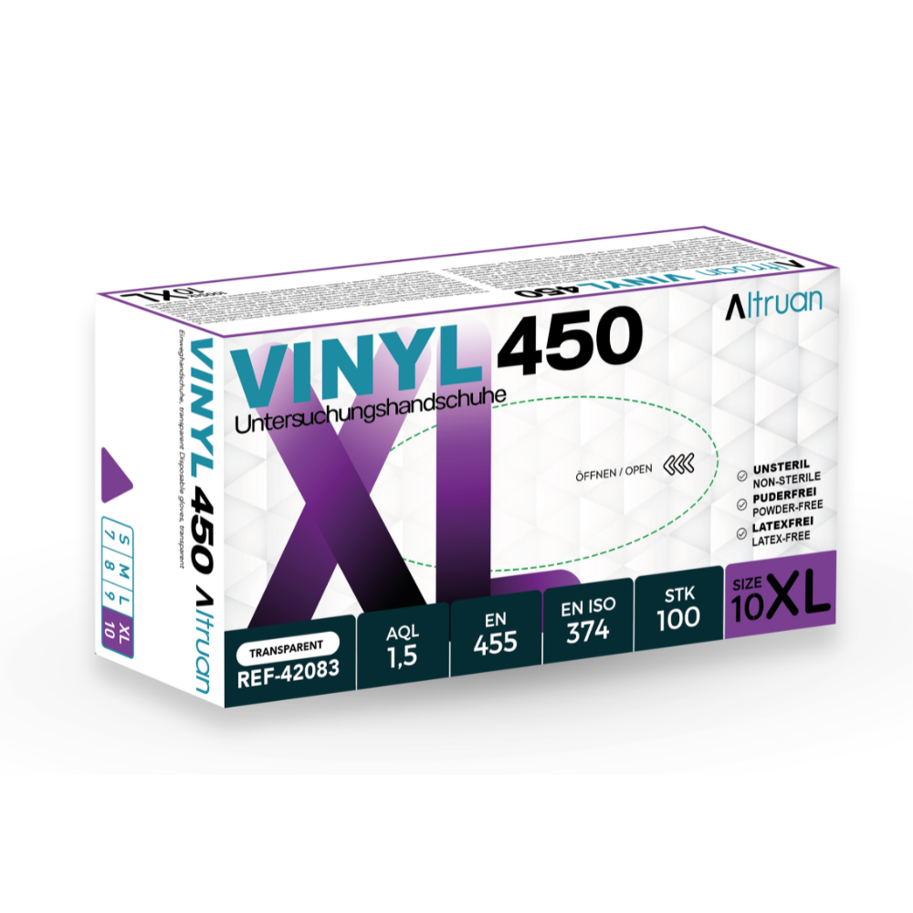 Altruan Vinyl 450 Handschuhe, Einmalhandschuhe, transparent - 100 Stück-4