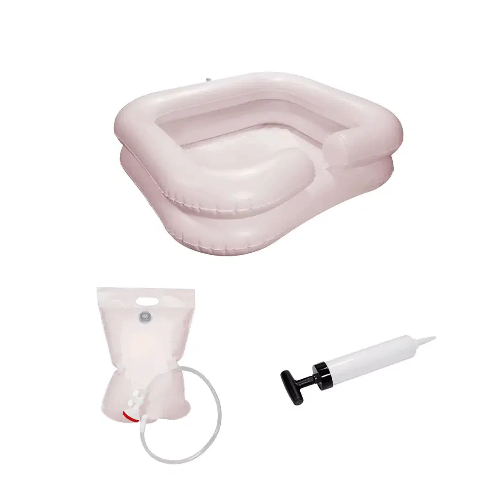 Auslaufartikel: AMPri Waschbecken mit Duschvorrichtung und Pumpe, aufblasbar-1