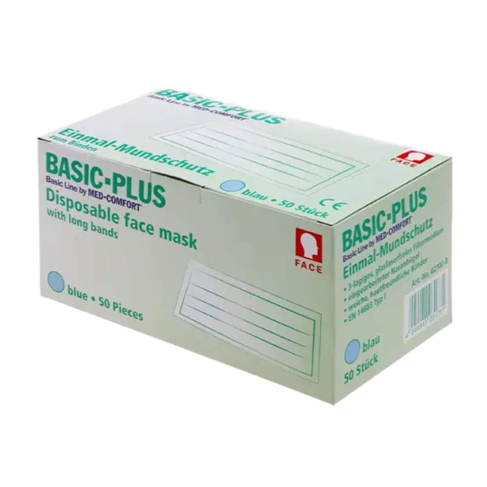 AMPri BASIC-PLUS OP Maske 3-lg. Typ II zum Binden, verschiedene Farben