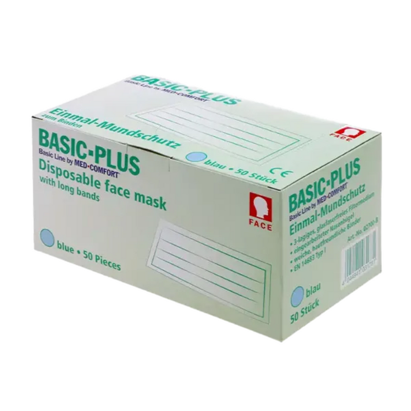 AMPri BASIC-PLUS OP Maske 3-lg. Typ II zum Binden, verschiedene Farben-zoom-
