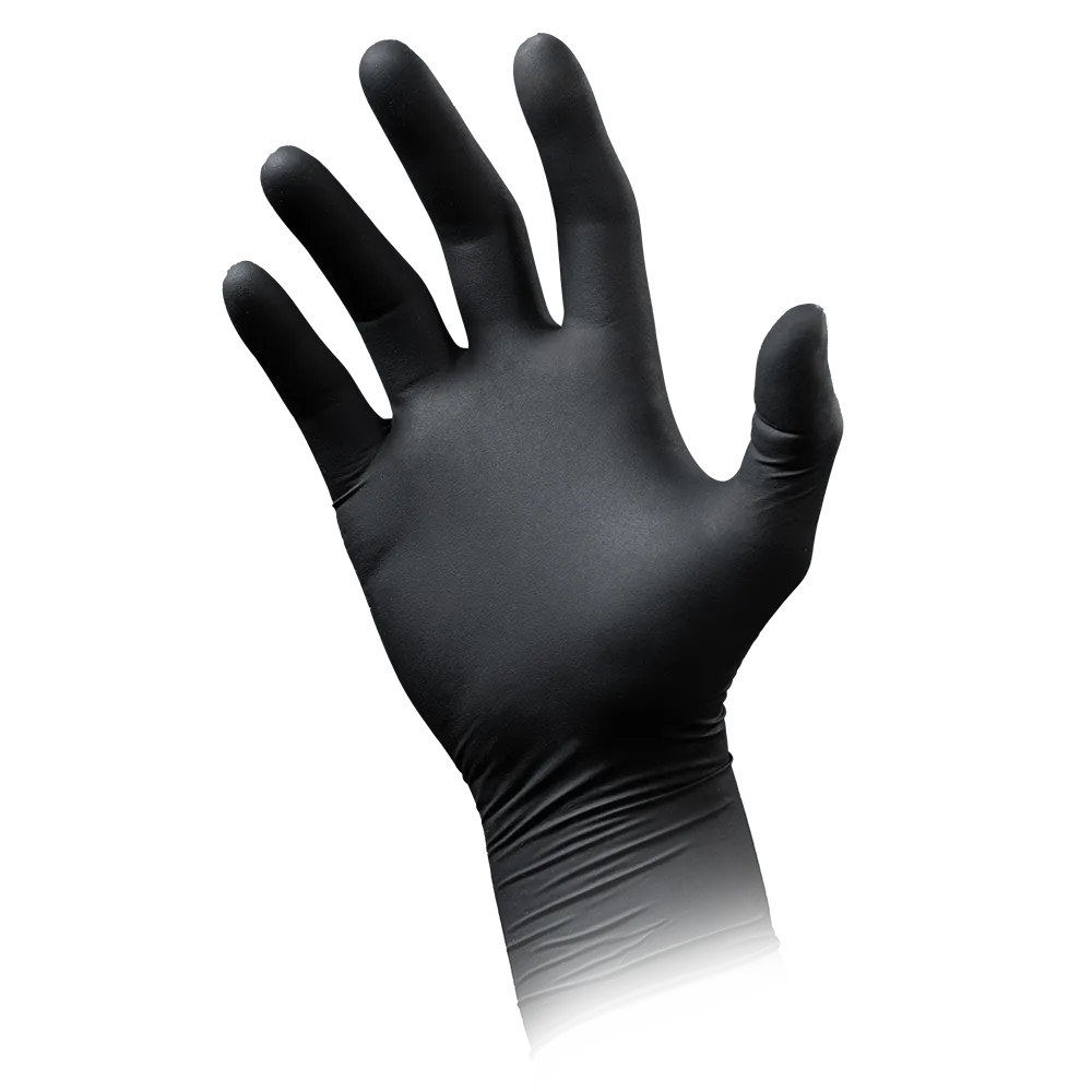 AMPri BLACK 300 Latexhandschuhe mit Überlänge puderfrei, Schwarz-5