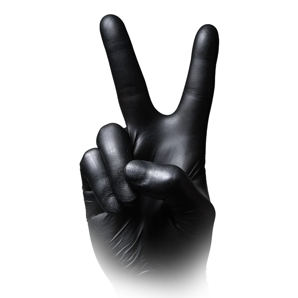 AMPri BLACK 300 Nitrilhandschuhe mit Überlänge, Schwarz | Box (100 Stück)-zoom-3