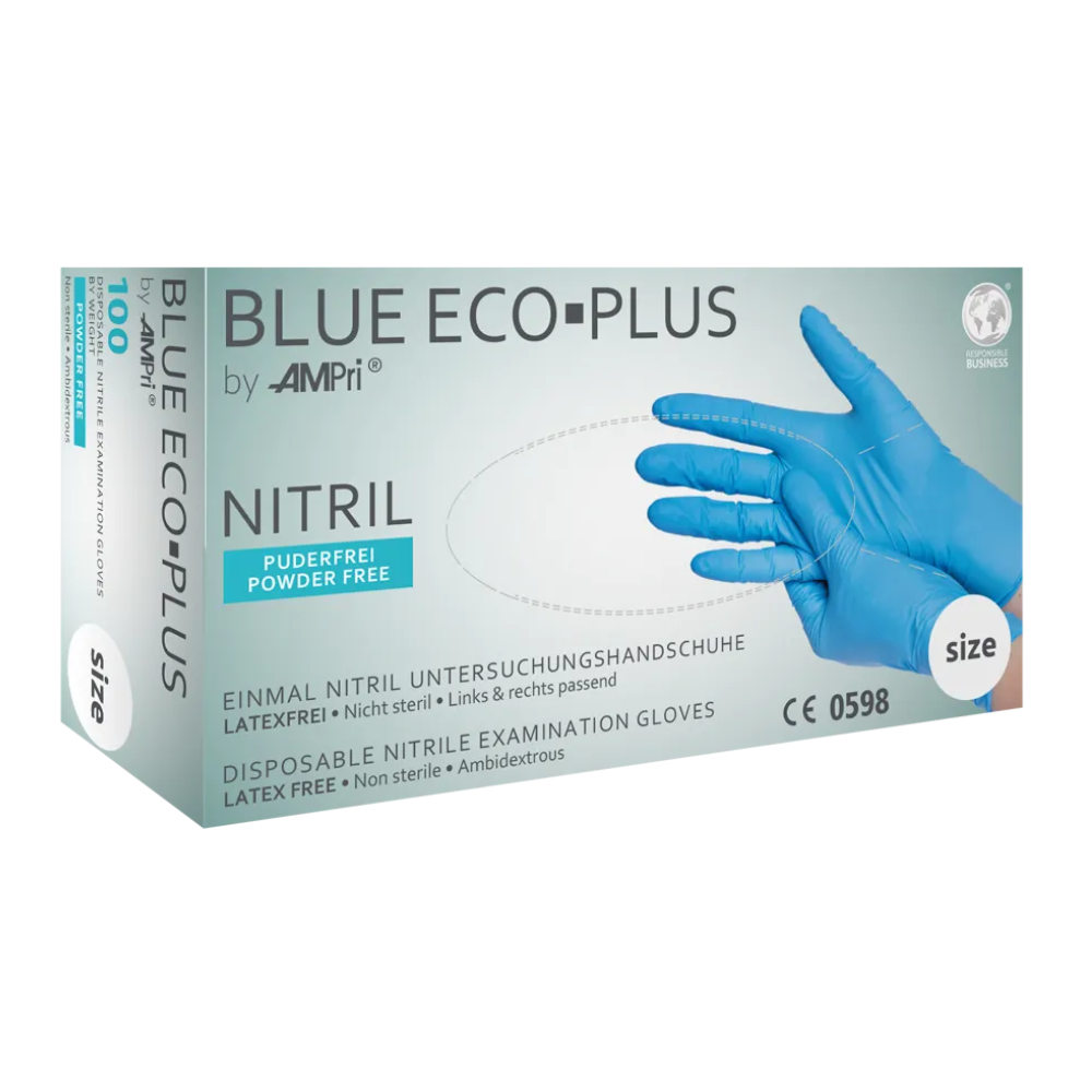 AMPri BLUE ECO-PLUS Nitrilhandschuhe puderfrei, Blau-zoom-1