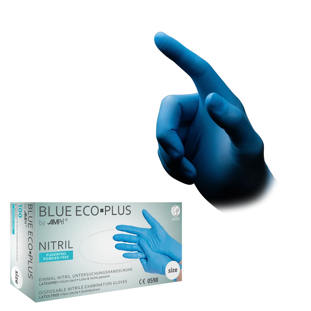 AMPri BLUE ECO-PLUS Nitrilhandschuhe puderfrei, Blau