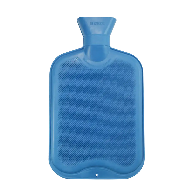 AMPri Gummi Wärmflasche mit Schraubverschluss 2 Liter, Blau und Rot | Packung (1 Stück)-zoom-