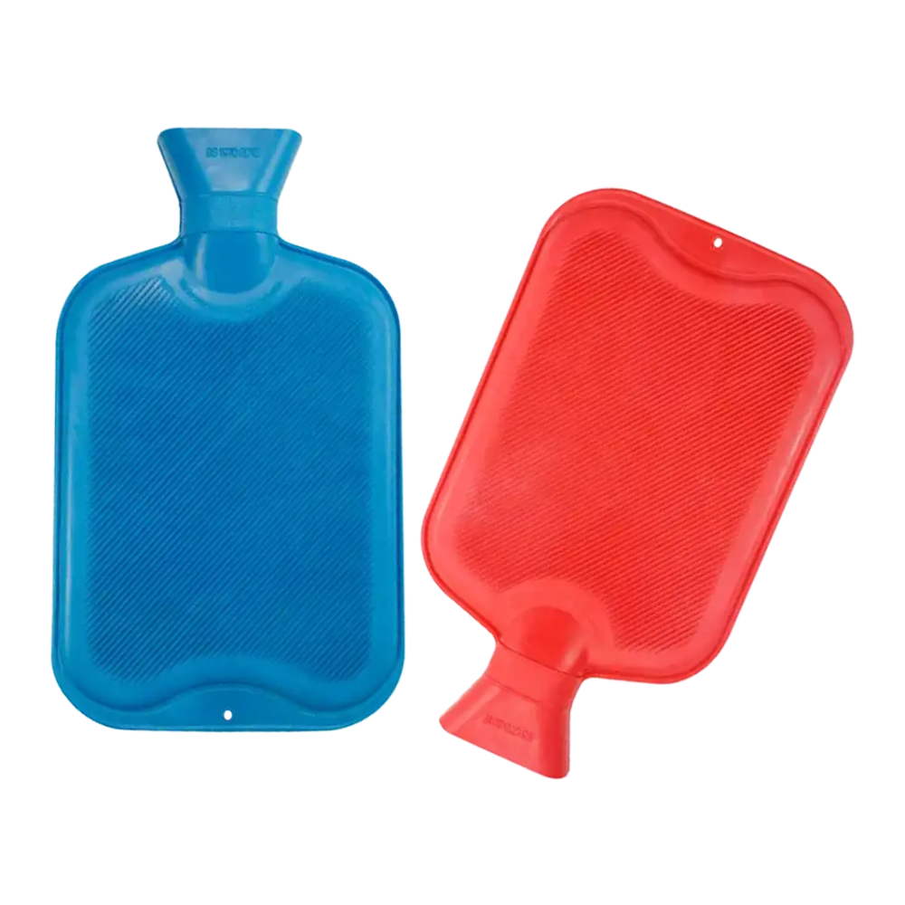 AMPri Gummi Wärmflasche mit Schraubverschluss 2 Liter, Blau und Rot | Packung (1 Stück)-zoom-1