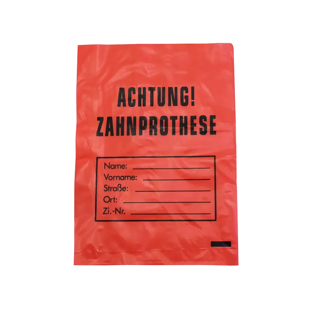 AMPri LDPE Zahnprothesenbeutel rot 17 x 24 cm | Karton (1 Packung)-1