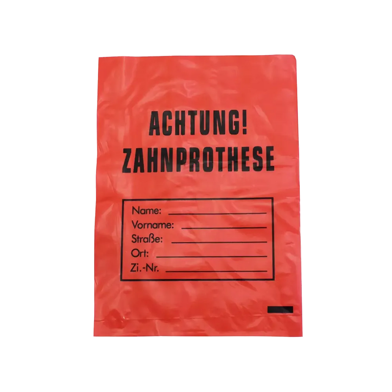 AMPri LDPE Zahnprothesenbeutel rot 17 x 24 cm | Karton (1 Packung)-zoom-