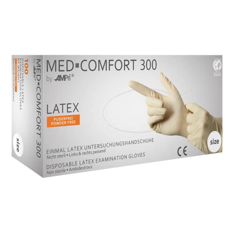 AMPri MED-COMFORT 300 Latexhandschuhe puderfrei, weiß-zoom-