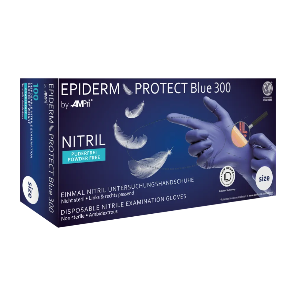 AMPri MED-COMFORT Nitrilhandschuhe Epiderm Protect Blue 300 | Box (100 Stück)-1