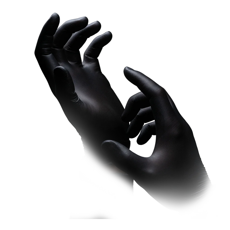AMPri Nature Gloves BLACK Nitrilhandschuhe Biologisch abbaubar, Schwarz | Box (100 Stück)-zoom-