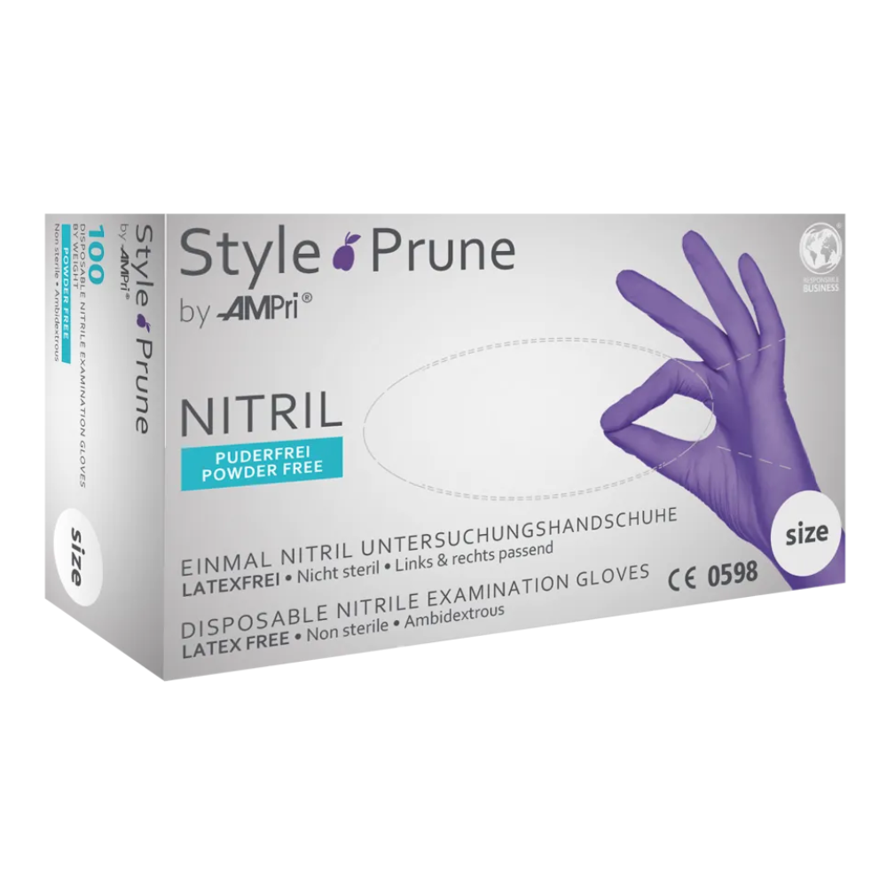 AMPri STYLE PRUNE Nitrilhandschuhe puderfrei by MED-COMFORT, Dunkellila-1