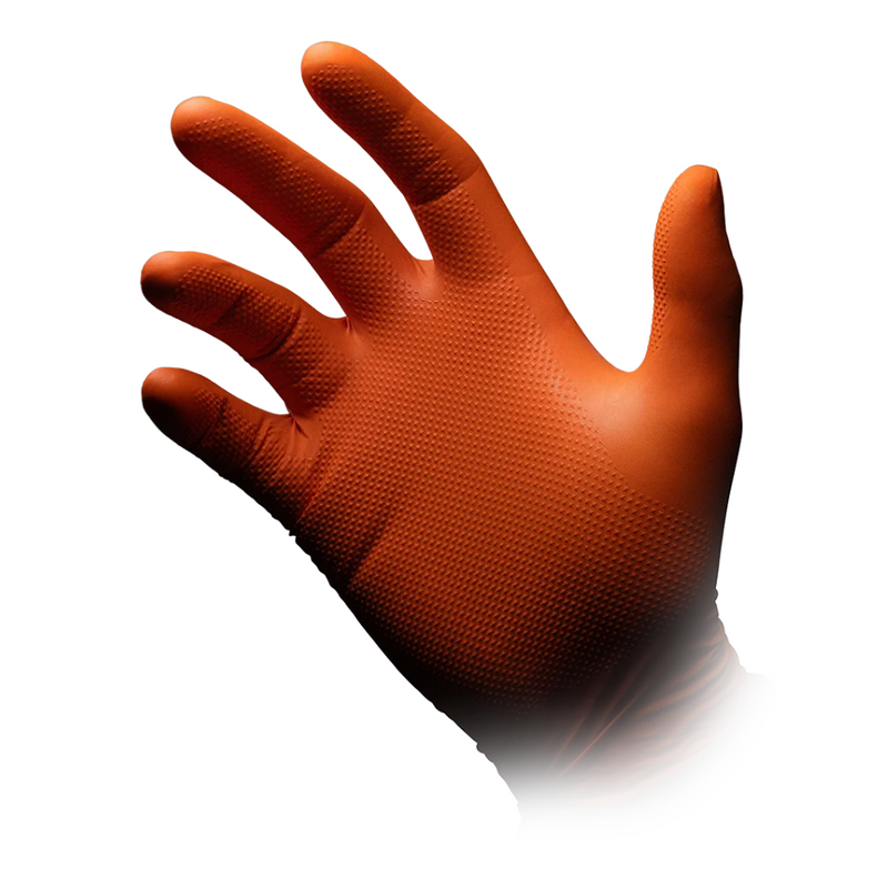 AMPri SolidSafety High Grip Orange Nitril Chemikalienschutzhandschuhe S - XXL-zoom-