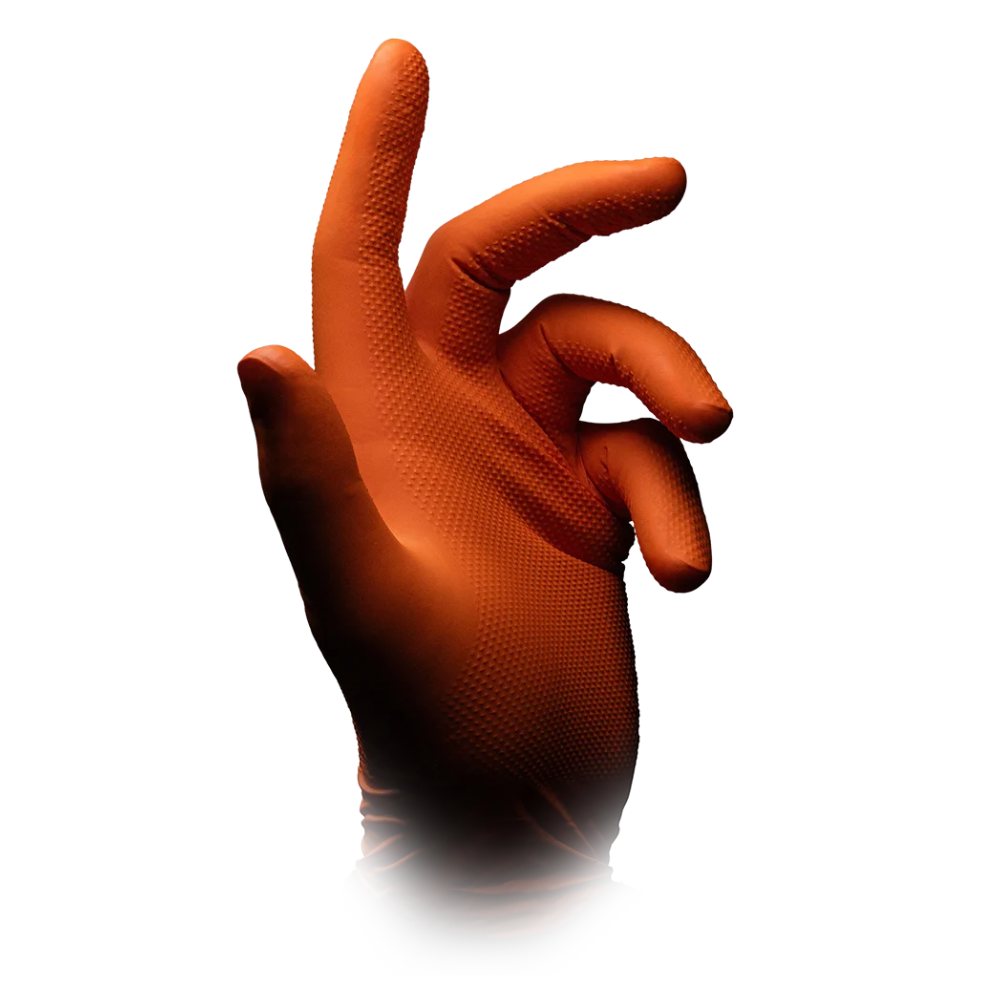 AMPri SolidSafety High Grip Orange Nitril Chemikalienschutzhandschuhe S - XXL-zoom-4