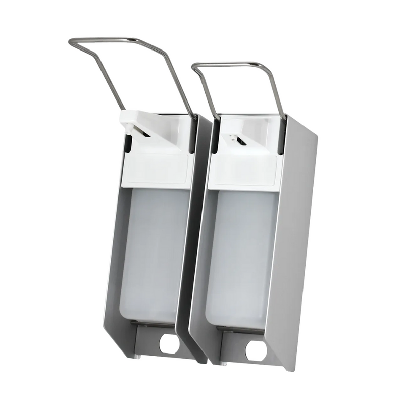 AMPri Wandspender für 500 ml Desinfektionsmittel und Seifen mit langem Armhebel | 1 Stück-zoom-