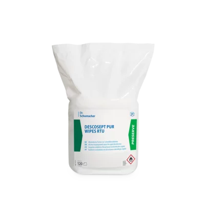 Dr. Schumacher DESCOSEPT PUR WIPES RTU | Spender (120 Tücher)